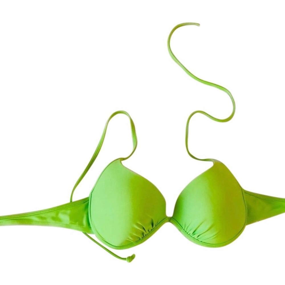 Neon green push-up bikini top